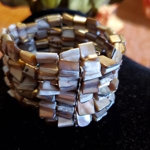 Abalone look beaded wrap bracelet